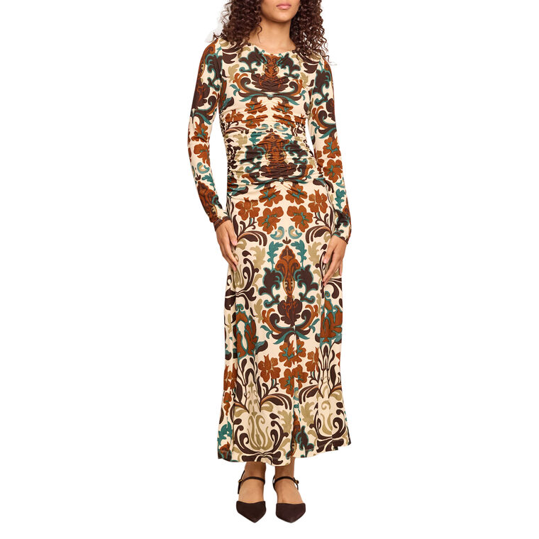Maisy Ruched Long Sleeve Midi Dress image number null