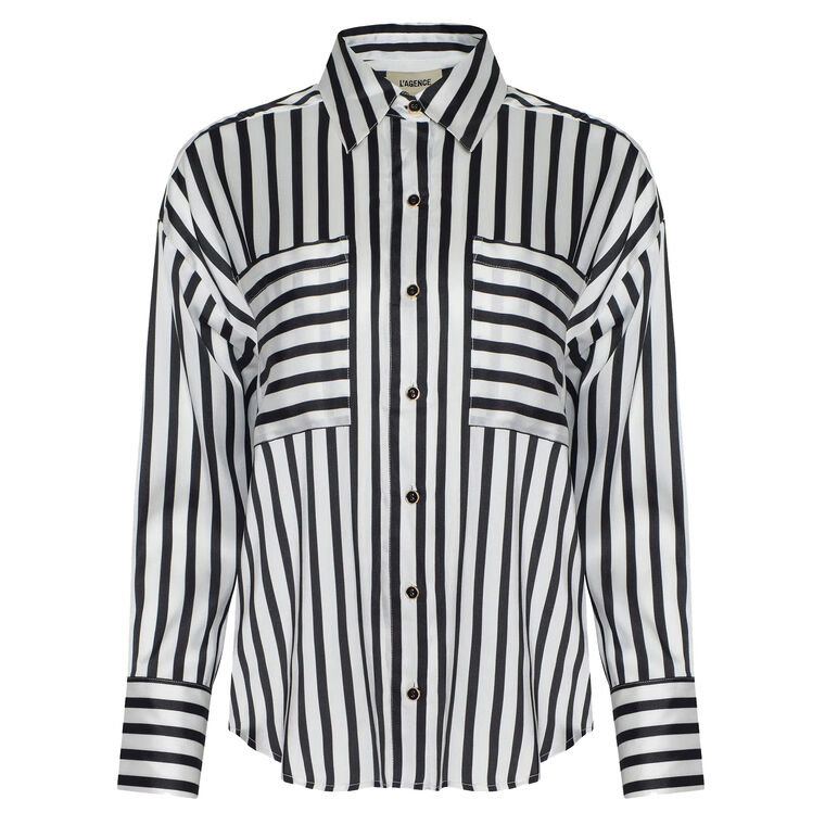 Eliora Long Sleeve Relaxed Button-Down Blouse image number null