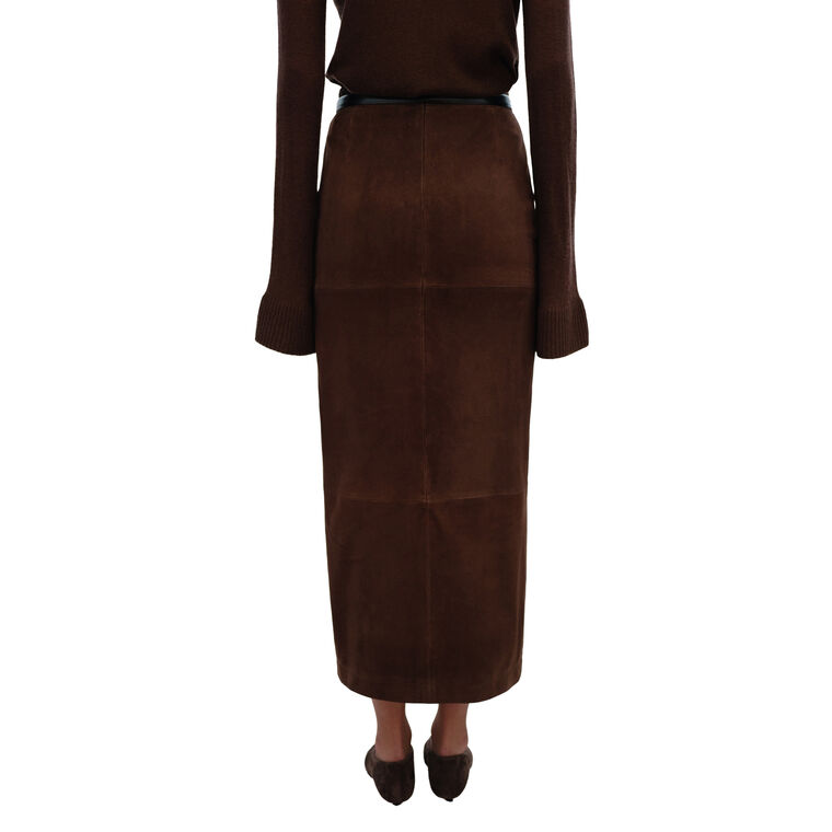 Virgie Suede Midi Skirt image number null