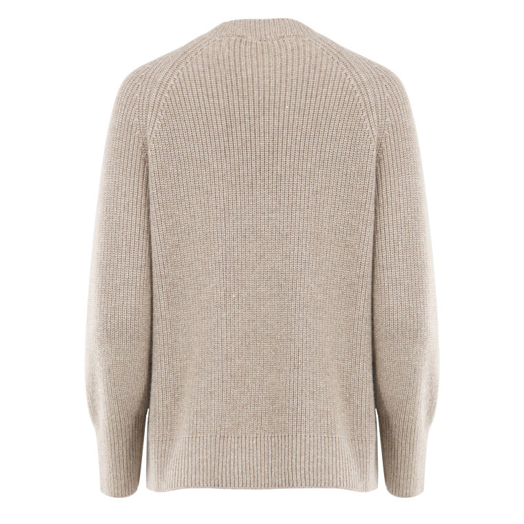 Spinks Ribbed Shimmer-Knit Sweater image number null
