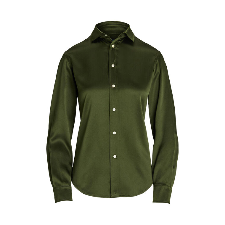 Slim Fit Silk Shirt image number null