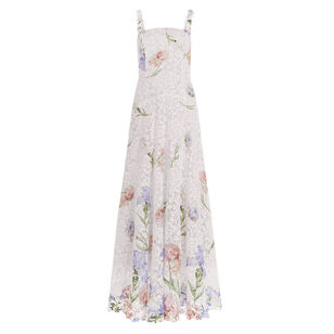 Sleeveless Large Iris Degrade Printed Lace Day Dress
