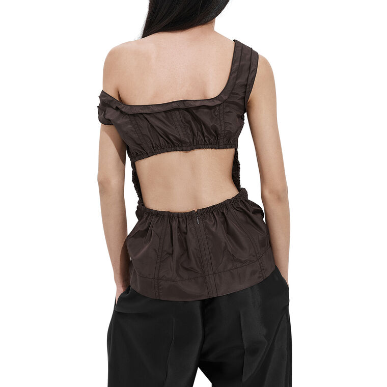 Sleeveless Washed Silk Taffeta Top image number null