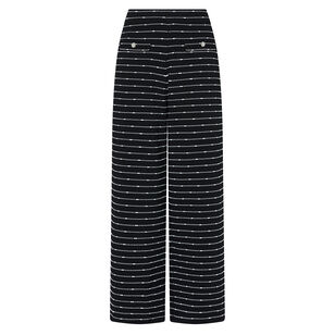 Lettie Striped Knit Cropped Wide-Leg Pants