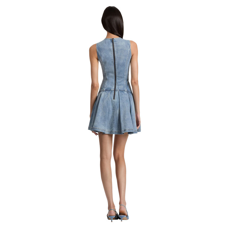 Adley Drop Waist Denim Mini Dress image number null