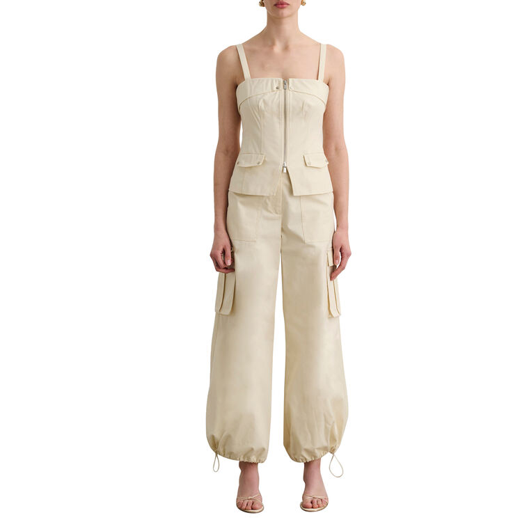 James Wide Leg Cargo Pant With Drawstring Hems image number null