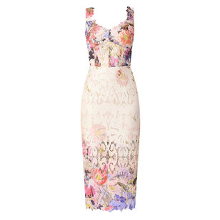 Matila Sleeveless Floral Lace Midi Dress