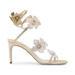 Floriane 100mm Satin Floral High-Heel Sandal