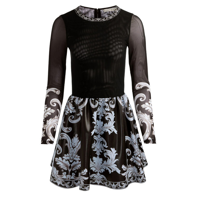 Chara Long Sleeve Vegan Leather Mini Dress image number null