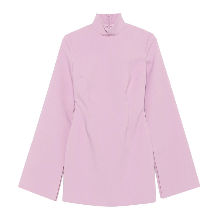 Laurel Funnel-Neck Wide-Sleeve Mini Dress image number null