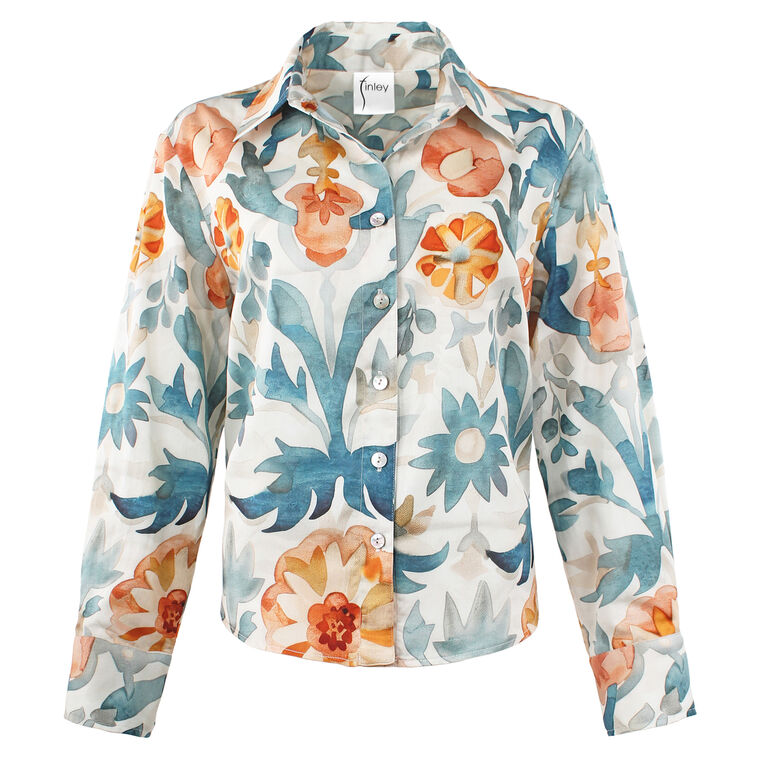 Andie Long Sleeve Cropped Shirt image number null