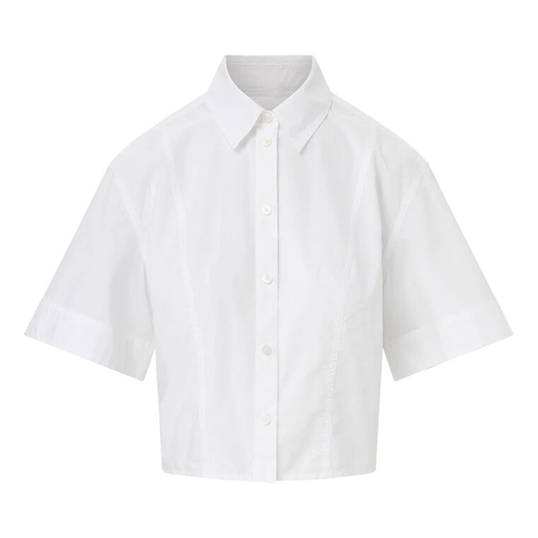 Claire Cropped Button-Front Shirt image number null