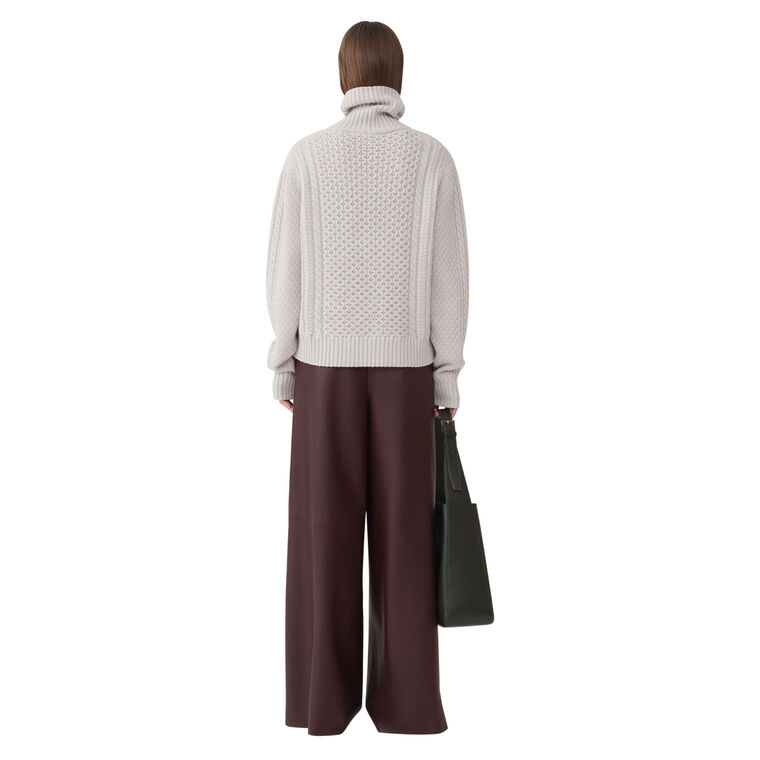 Platinum Fisherman Turtleneck Sweater With Lurex image number null