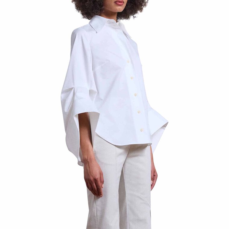 Intention Cotton Twill Shirt With Oversized Cuffed Sleeves image number null