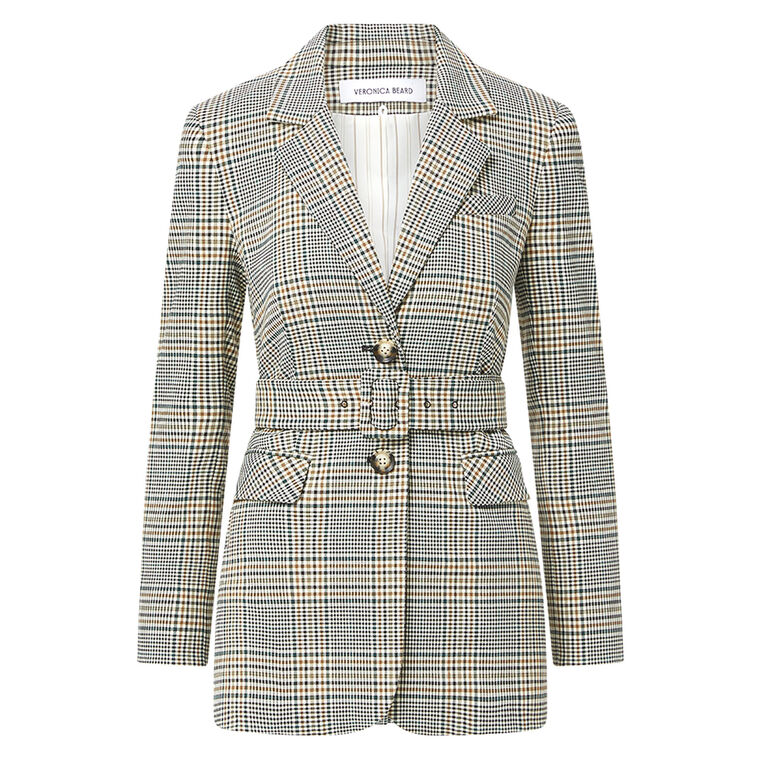 Ryanne Belted Plaid Dickey Jacket image number null