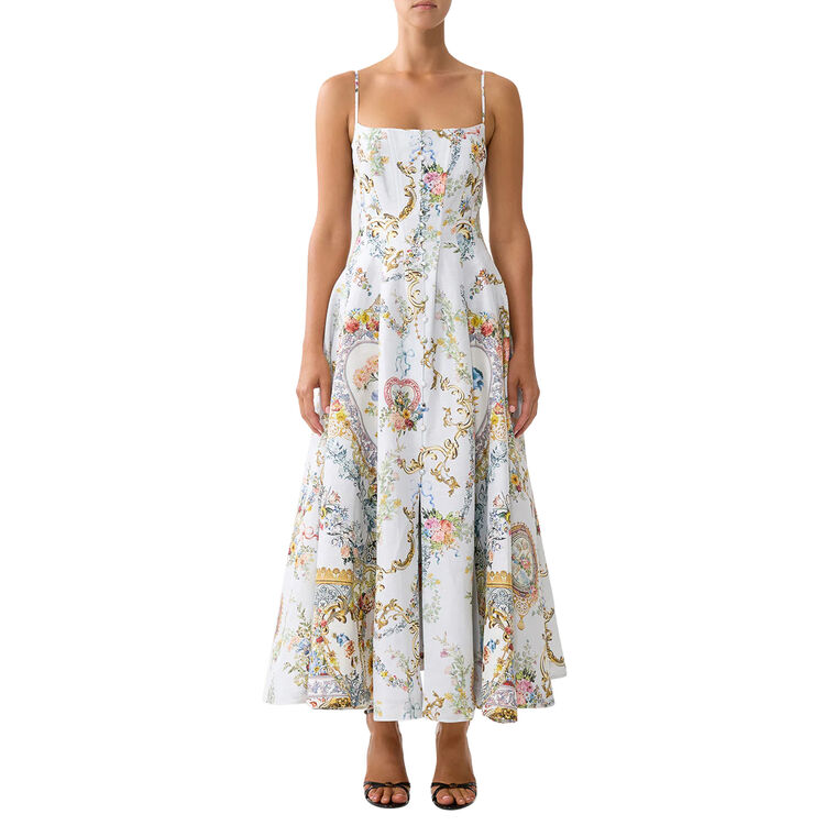 Corset Dress With Long Flared Skirt image number null