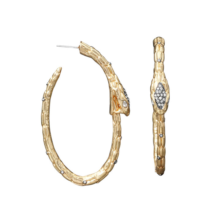 Serpent Crystal Hoop Earrings image number null