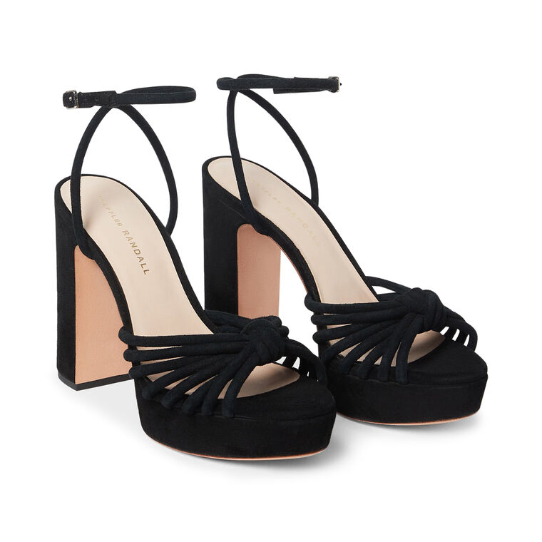Rivka 120mm Suede Platform Knot Sandal image number null