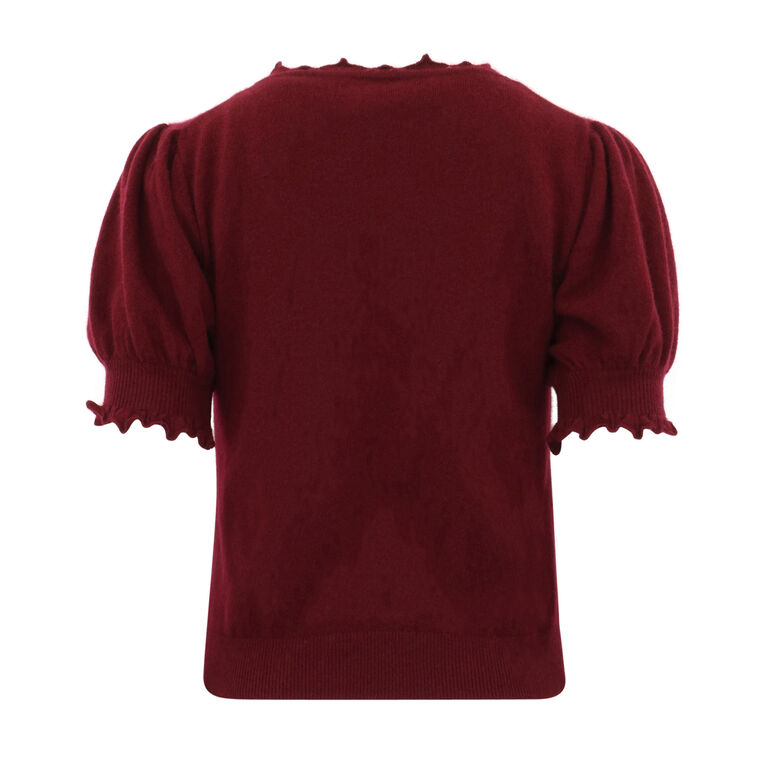Polline Puff Sleeve V-Neck Sweater Top image number null