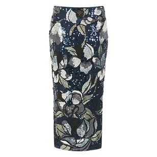 Midnight Garden Sequin Midi Skirt