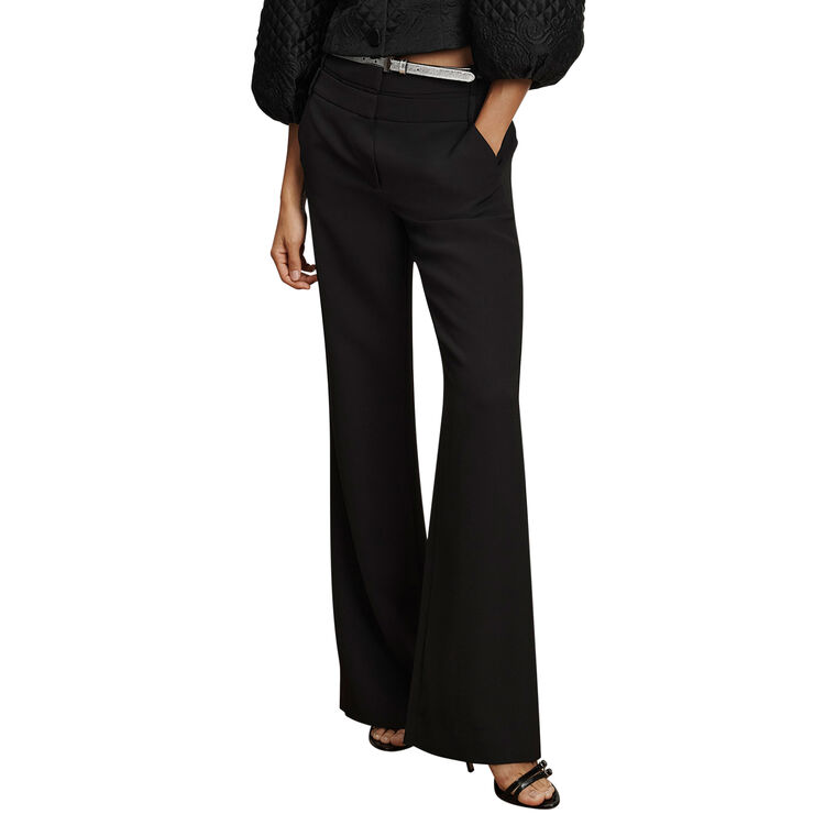 Tonelli Double-Waistband Wide-Leg Pant image number null