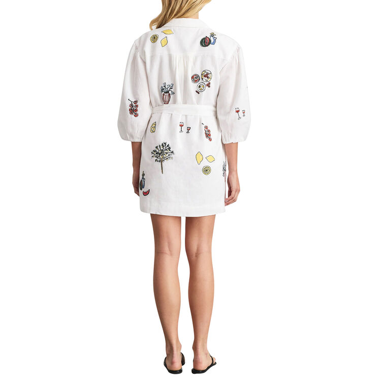 Sadie 3/4 Sleeve Belted Patchwork Mini Dress image number null