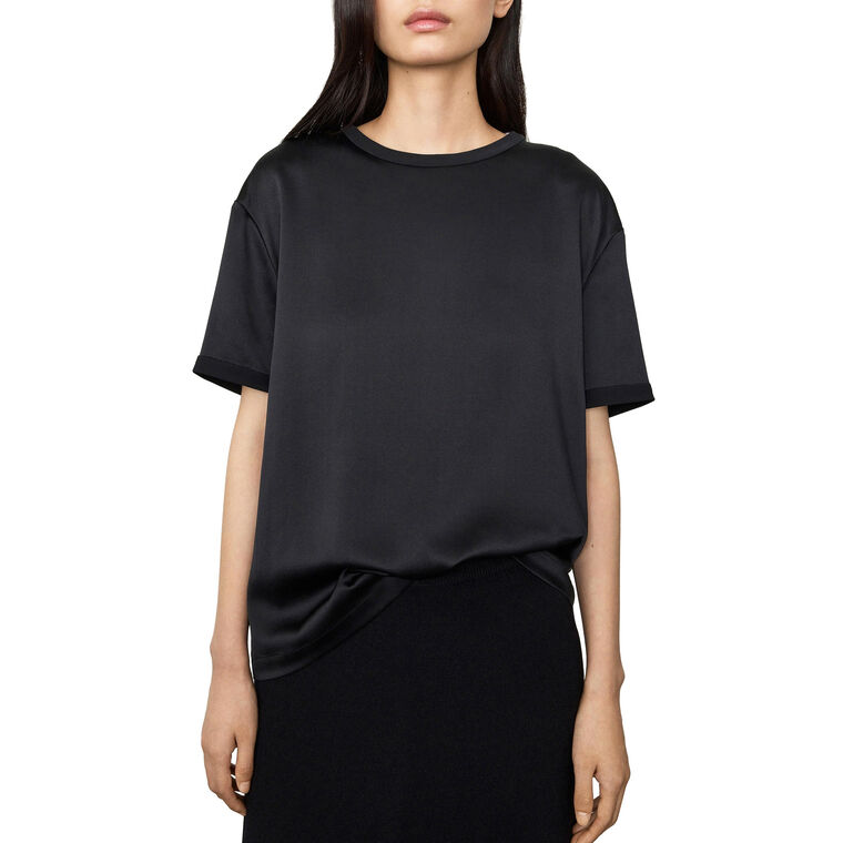 Round Neck Silk T-Shirt image number null