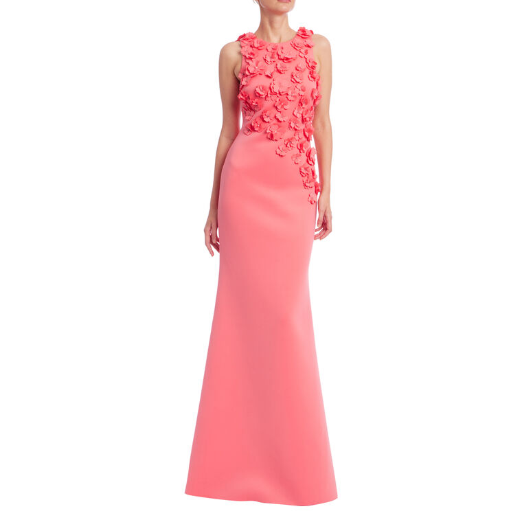 Scuba Floral And Crystal Gown image number null
