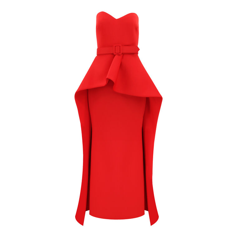 Strapless Long Peplum Gown image number null
