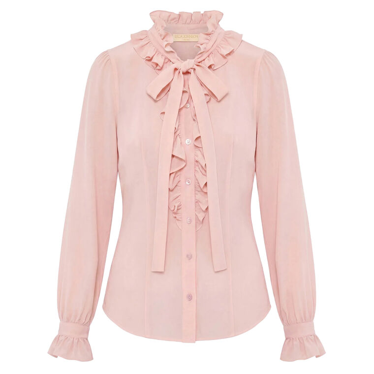 Catroux Long Sleeve Silk Blouse image number null