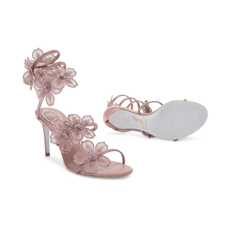 Flower Embellished Wrap Around Sandal image number null