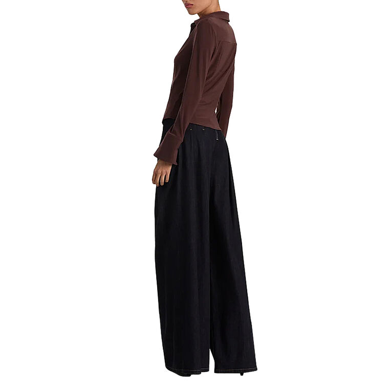 Freya Fitted Nipped Waist Button Down Top image number null