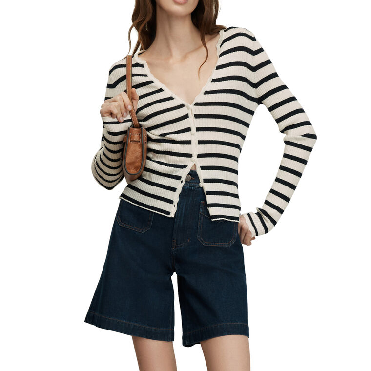 Anwin Long Sleeve Merino Wool Cardigan image number null