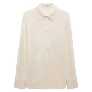 Sense of Shine Long Sleeve Silk Satin Blouse