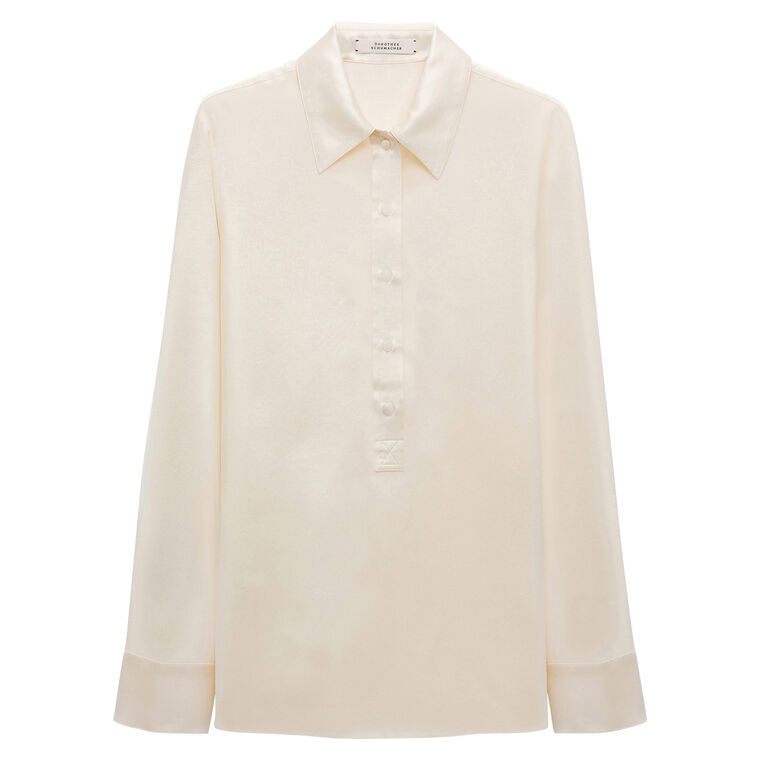 Sense of Shine Long Sleeve Silk Satin Blouse image number null