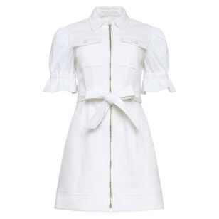 Holly Short Sleeve Belted Denim Mini Dress