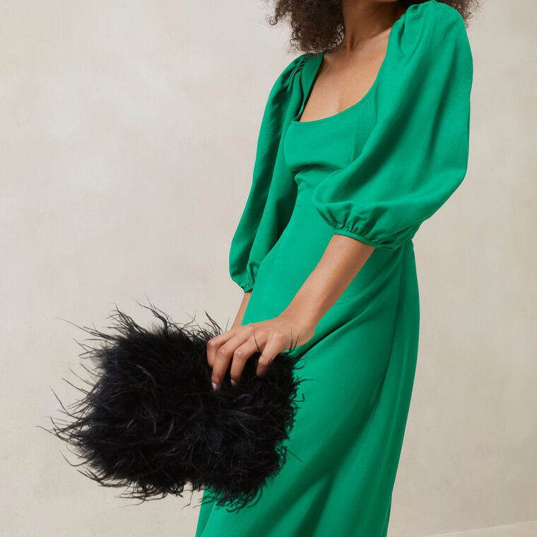 Zahara Mini Feather Clutch image number null