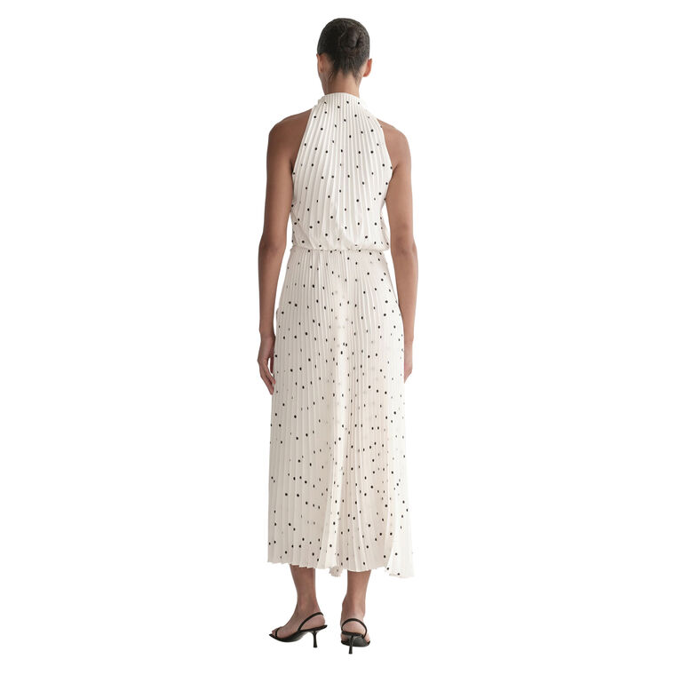 Simona Polka Dot Sleeveless Pleated Midi Dress image number null