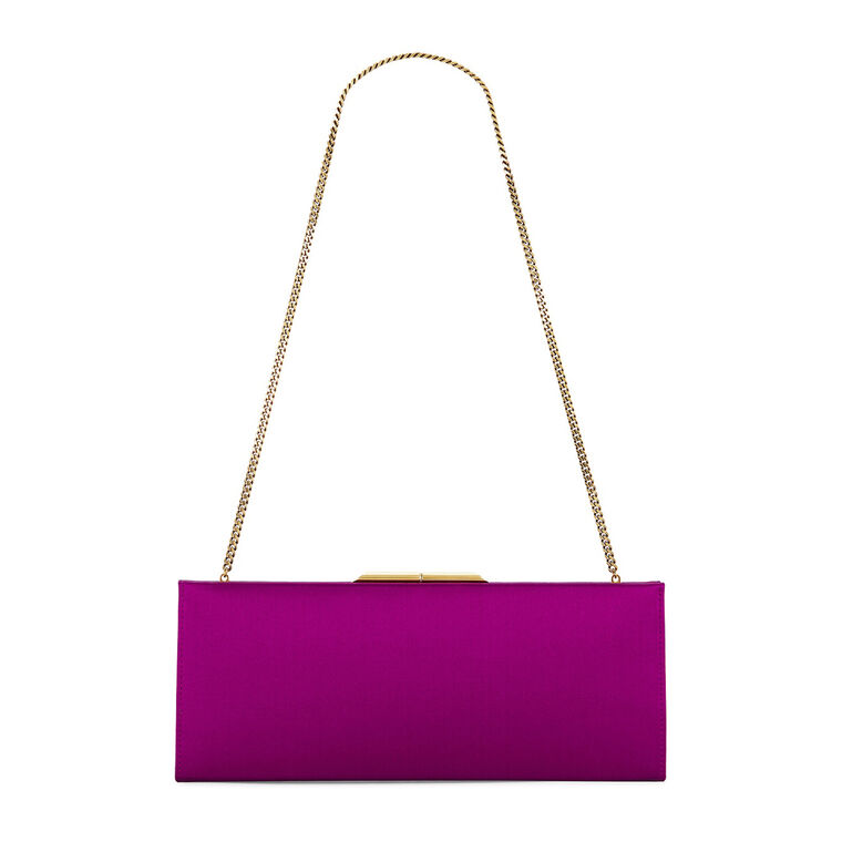 Midnight Small Clutch In Satin image number null