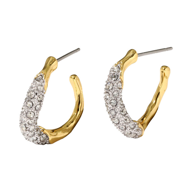 Solanales Crystal Twist Mini Hoop Earring image number null