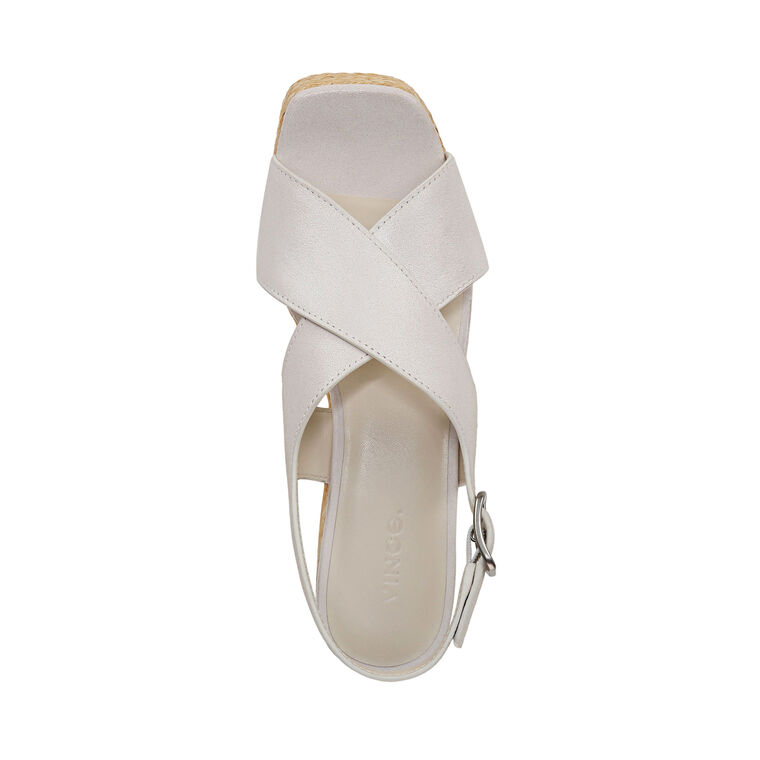 Celmentia Leather Platform Raffia Heel Sandal image number null