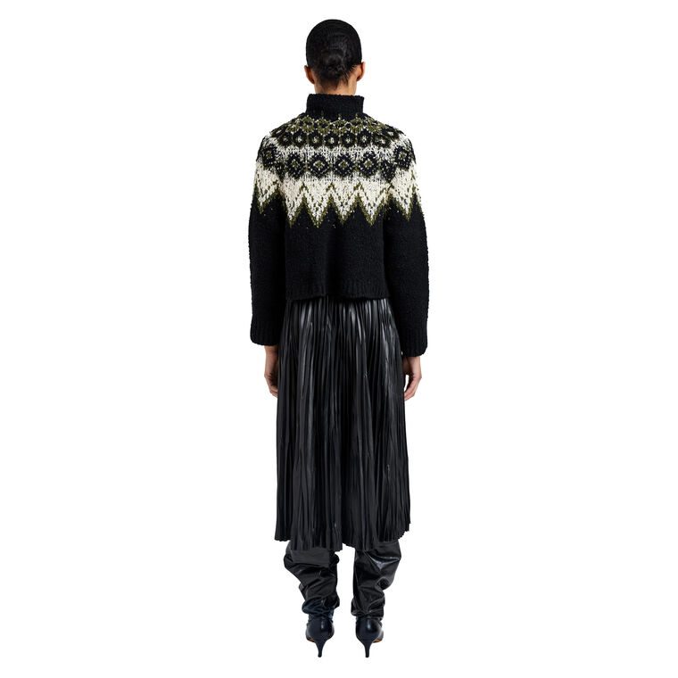 Lizzy Long Sleeve Turtleneck Sweater In Textured Fairisle image number null