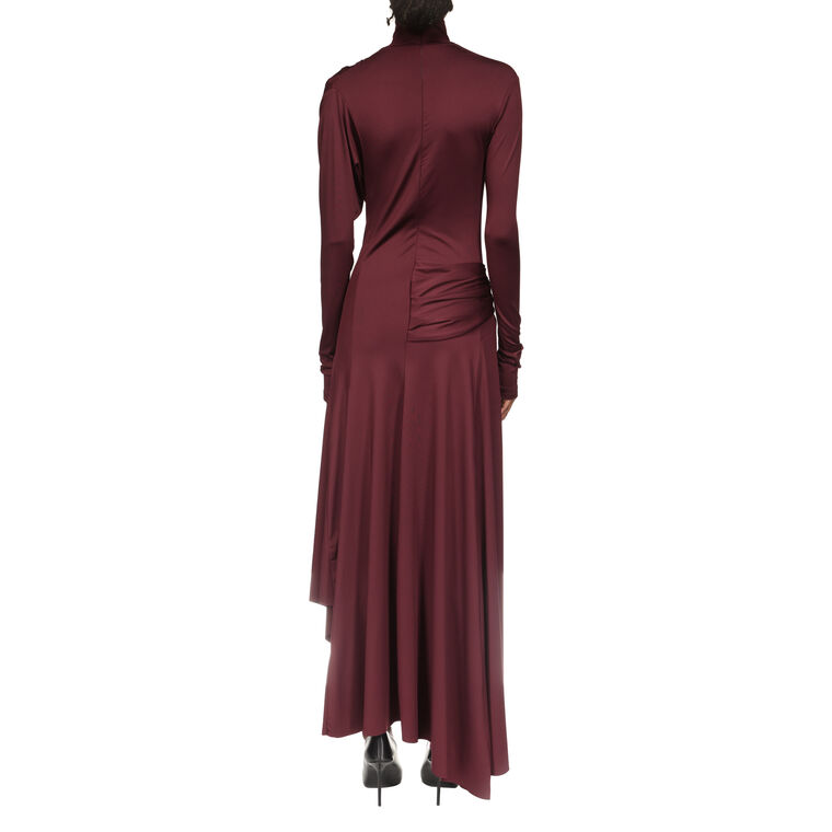 Twist Detail High Neck Long Sleeve Midi Dress image number null