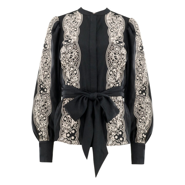 Riley Long Sleeve Embroidery Top image number null