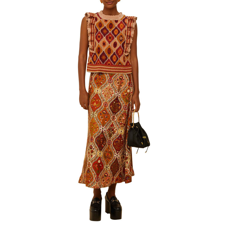Romantic Nature Viscose Midi Skirt image number null
