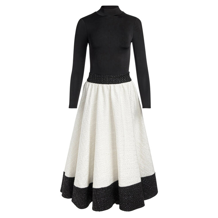 Chara Turtleneck Long Sleeve Full Flare Midi Dress image number null