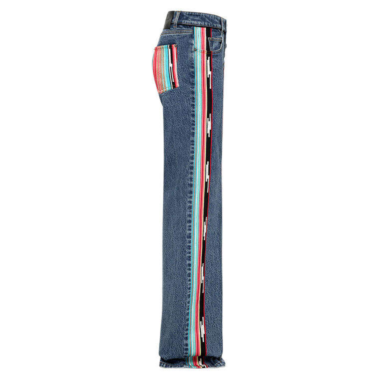 Omar Straight-Leg Stripe Detail Jeans image number null