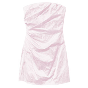 Evie Strapless Crinkled Satin Mini Dress