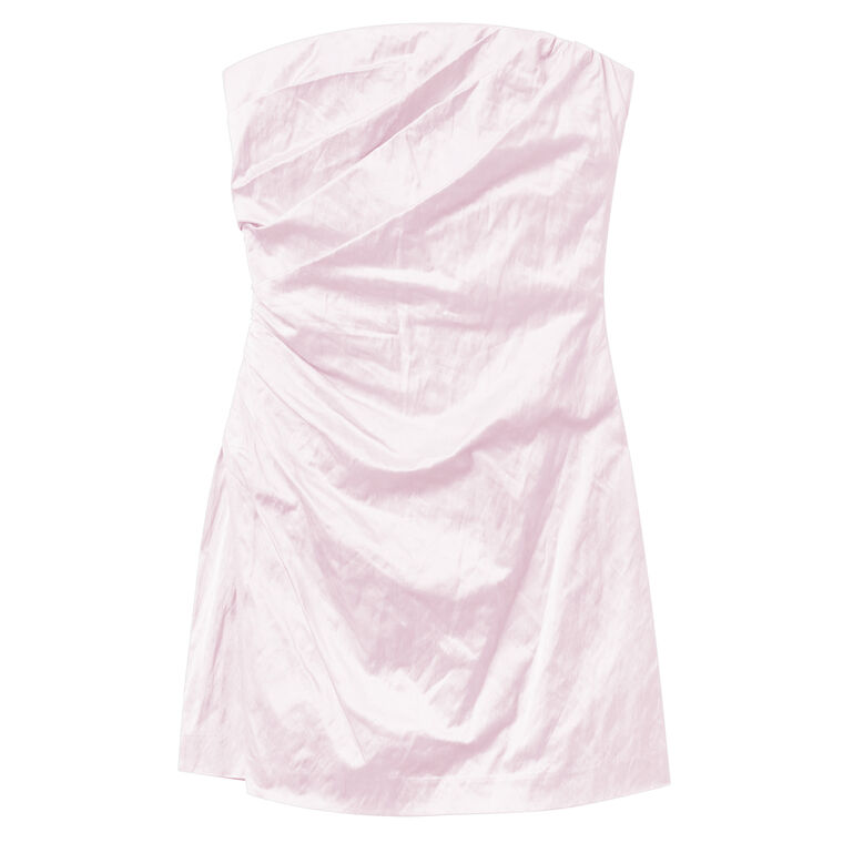 Evie Strapless Crinkled Satin Mini Dress image number null