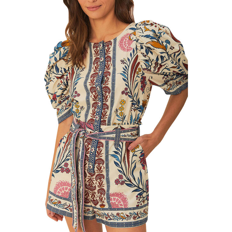 Romantic Lightness Puff Short Sleeve Romper image number null